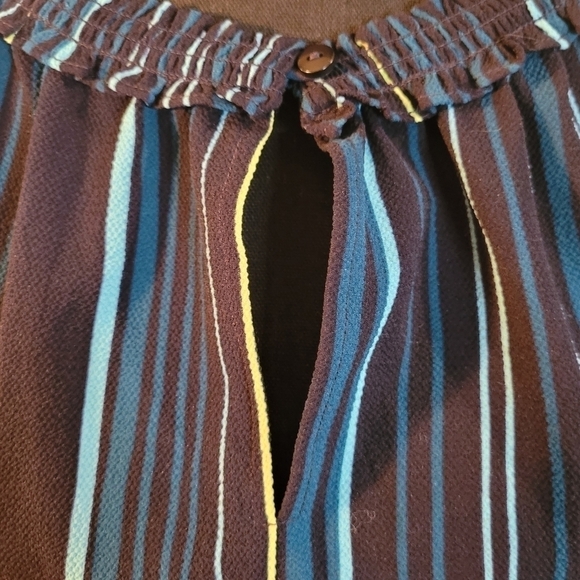 JOE FRESH Sleeveless, Tassle Cinched Waist, Ruffle Neckline Dress, Size Small - Picture 6 of 11